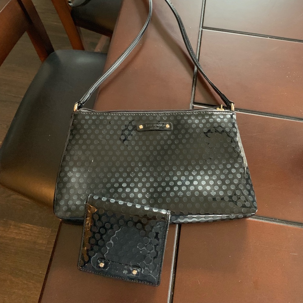 Kate Spade clutch and matching wallet in black